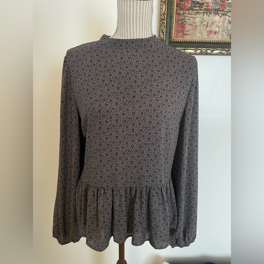 Loft floral peplum blouse large